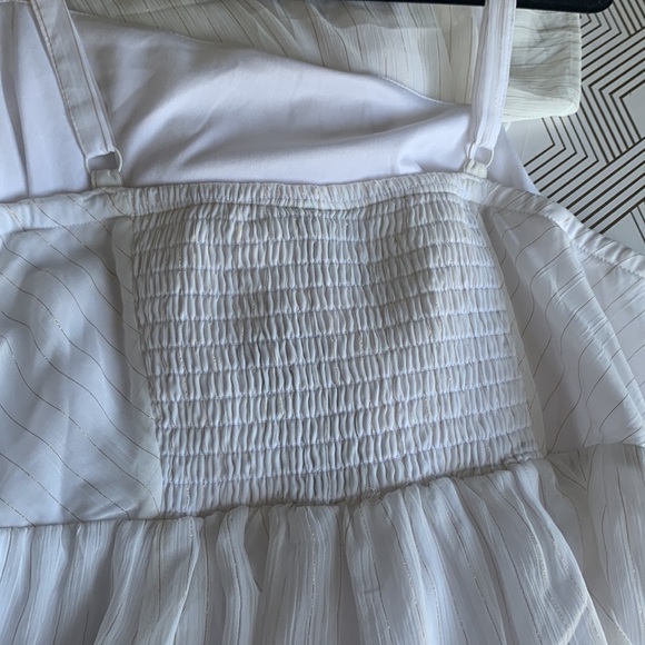 NWT Torrid White with Gold Pin stripes Sun Dress Size 1 - Picture 5 of 12